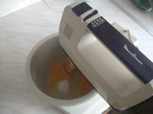 The ingredients in the mixer