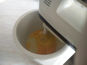 The ingredients starting to be mixed