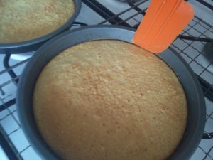 Prising the Cake with a Spatula