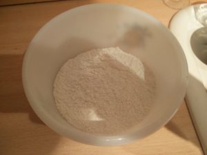 All of the flour has been sifted