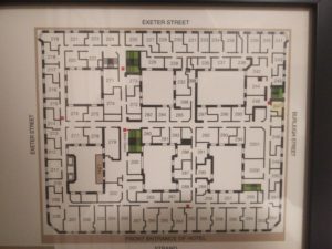 The floor plan of the Strand Palace Hotel