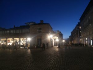 Looking down the road next to Covent Garden