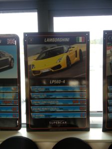 A board showing specifications of the car I would be driving