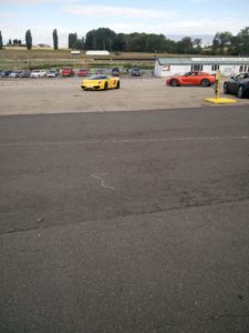 Me driving the Lamborghini out of the "Pen" 1