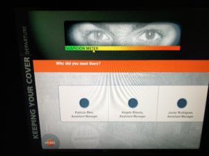 The next question along showing the suspicion meter increased