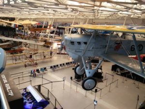 A selection of planes, with a queue area for the simulators
