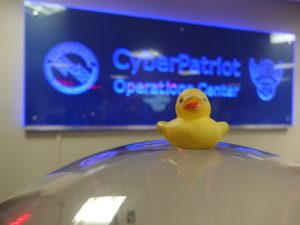 The rubber duck sitting upon the plasma ball