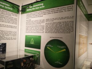A display board in the museum showing how radar jamming works
