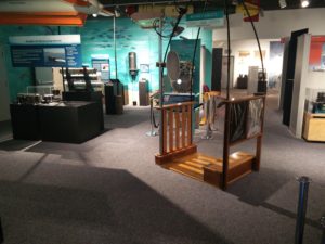 A view of the exhibits in the underwater gallery