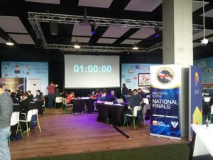 The countdown timer showing 1 hour of competition time remaining