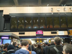 The departures boards showing nothing again
